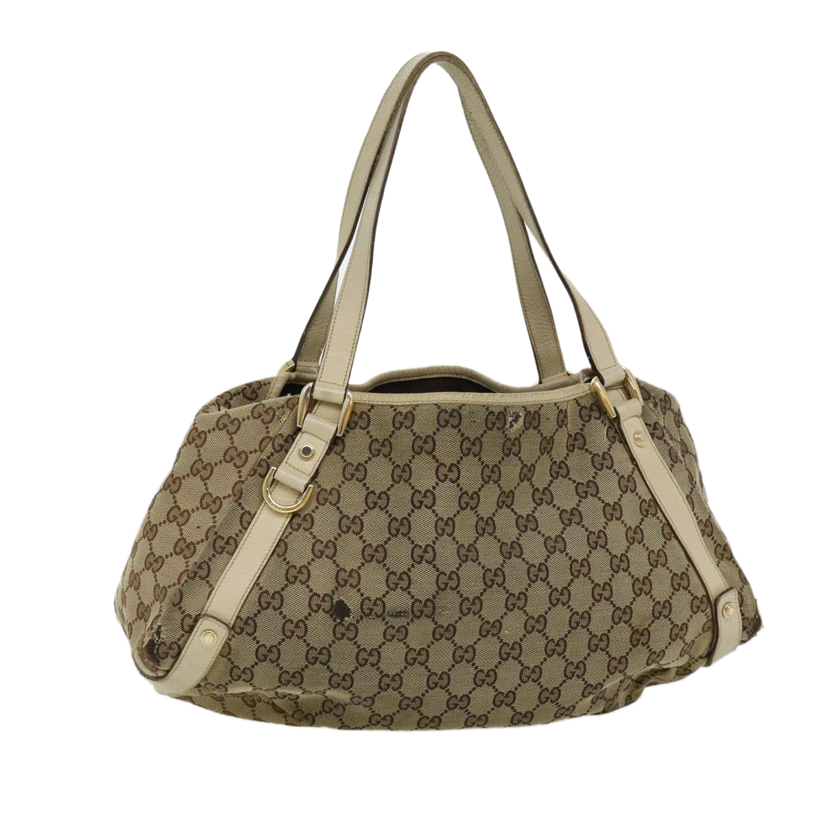 Gucci Gg Canvas Shoulder Bag Beige 130736 Auth Yt927